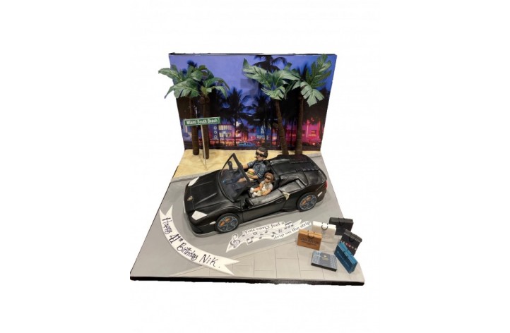 Miami Strip Car Cake
